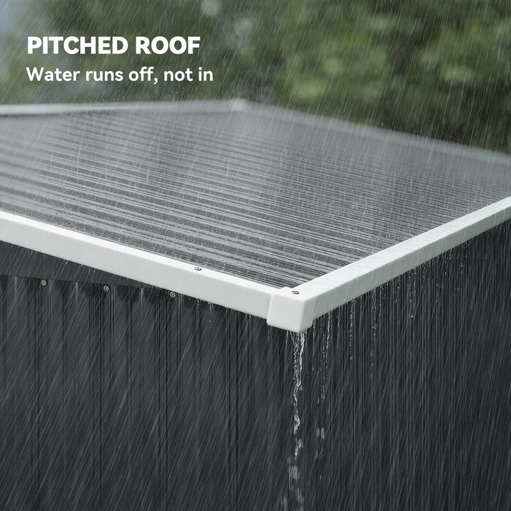 7.5 x 4.3ft Metal Garden Storage Shed, Waterproof Outdoor Shed with Tr