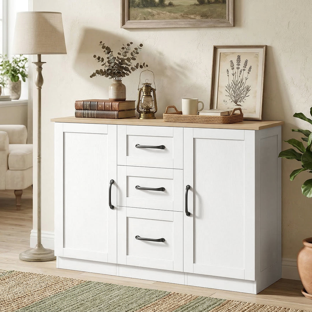 Sideboard Storage Cabinet, Modern 110 cm Buffet Storage Cabinet with - view 2