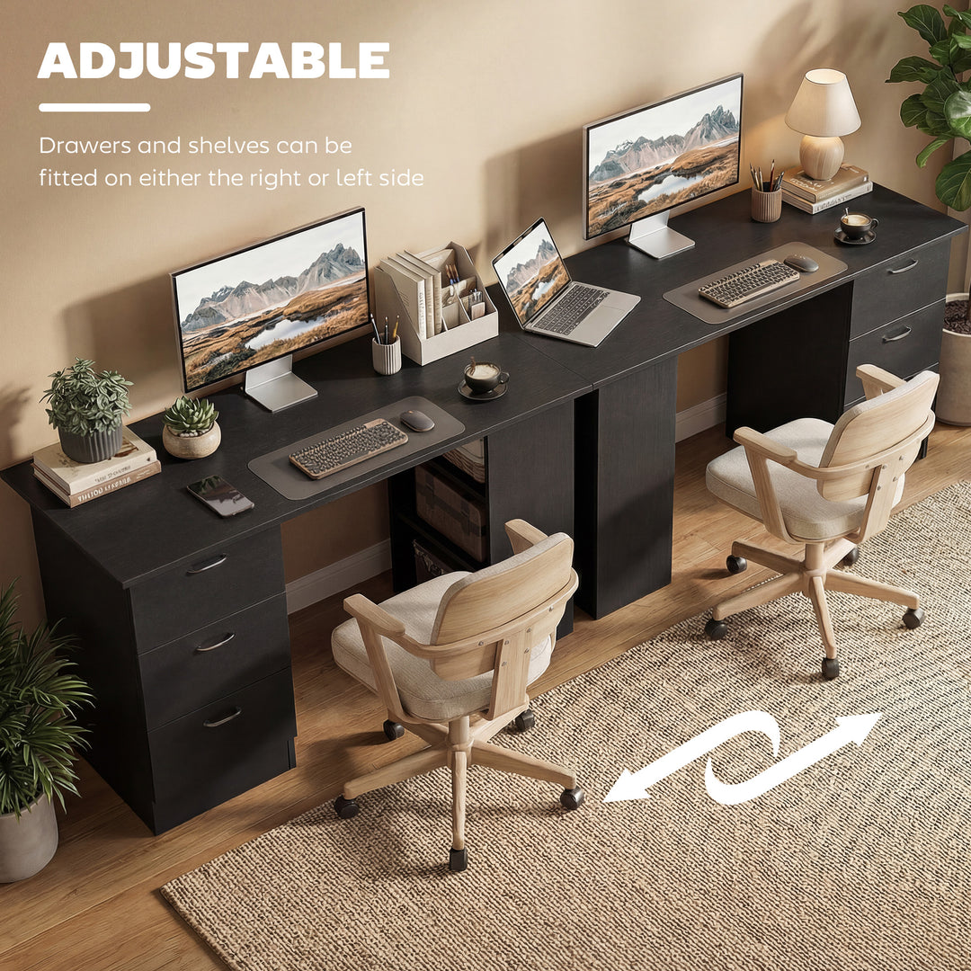 Computer Desk, Writing Table, PC Workstation with 3 Storage Shelves an