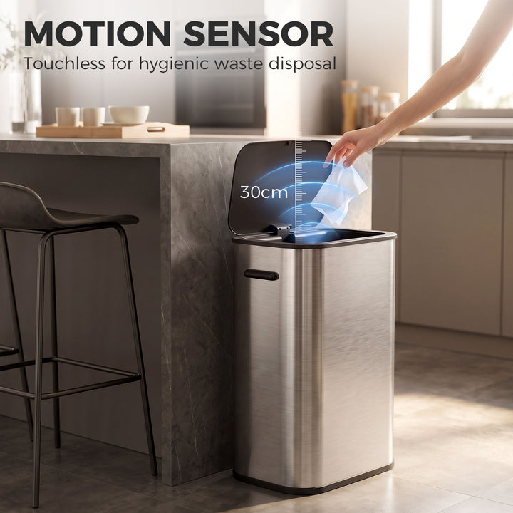 55L Sensor Bin for Kitchen, Touchless Automatic Waste Rubbish Bin - view 4