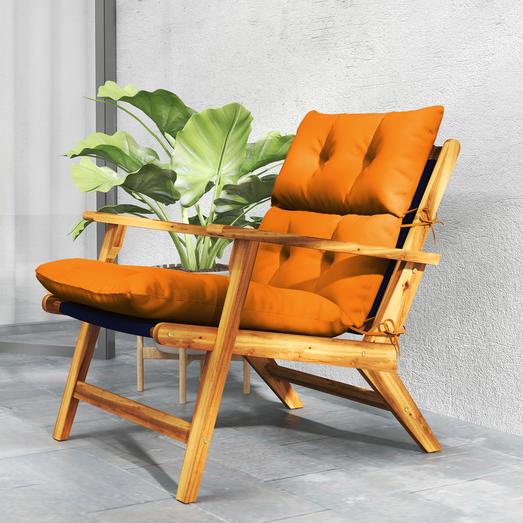 115 x 56cm Rocking Chair Padded Seat Cushion - Orange