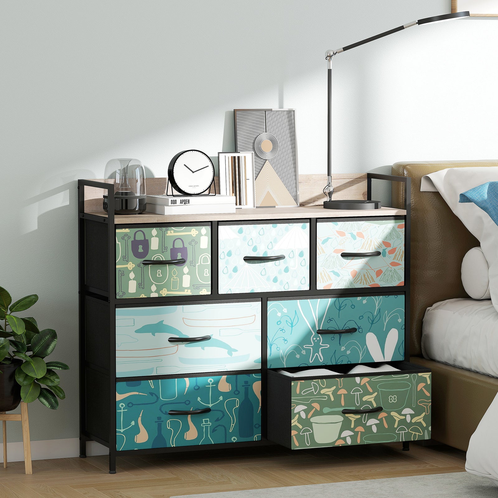 7-Drawer Chest of Drawers - Blue