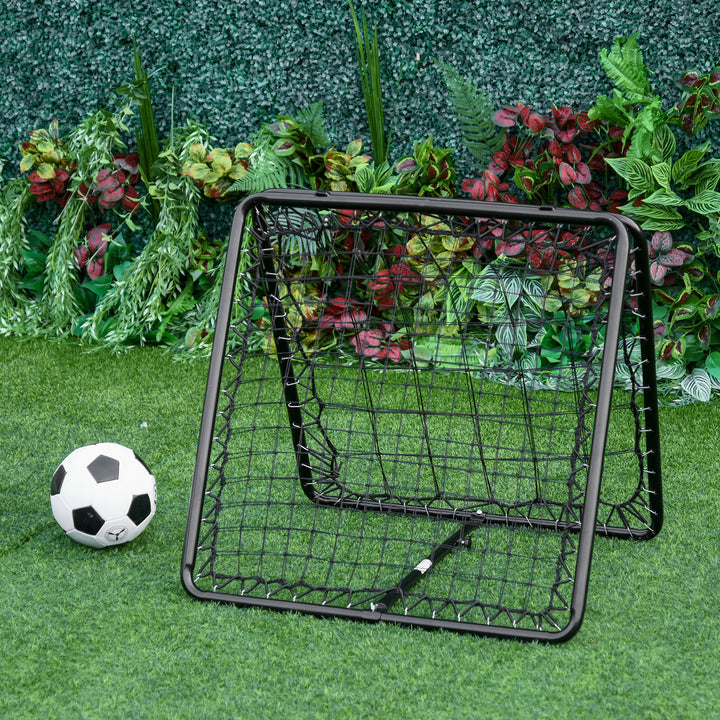 HOMCOM Rebound Trainer: Dual-Sided Net for Ball Sports Drills, Angle Adjustable, 75L x 75W cm | Aosom UK