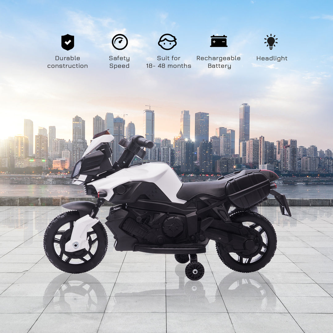 MCL Kids Electric Motorbike 6V Ride on Motorcycle Vehicle w/ Lights Horn Sounds for 1.5-4 Years Old White