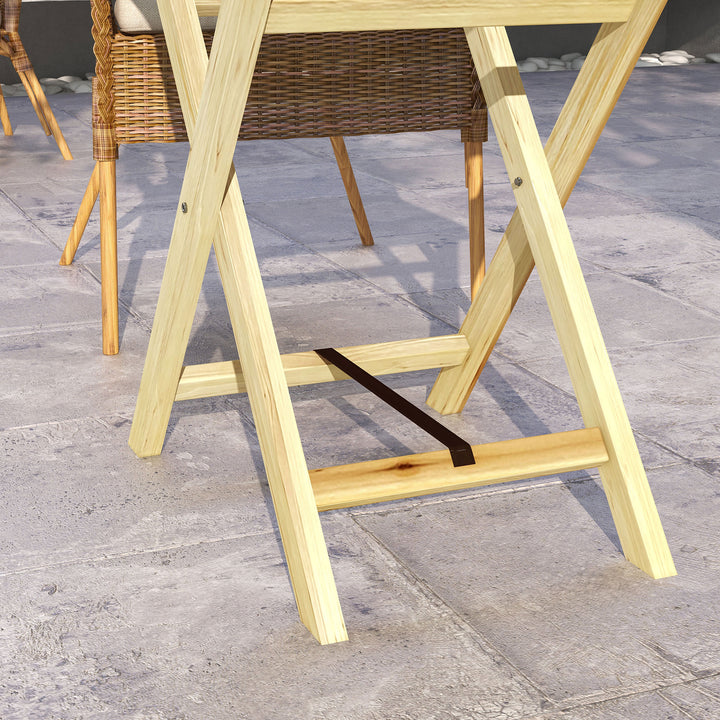 Outsunny Garden Table, Wooden Outdoor Side Table, 68x44cm, Perfect for Patio or Balcony, Natural Finish