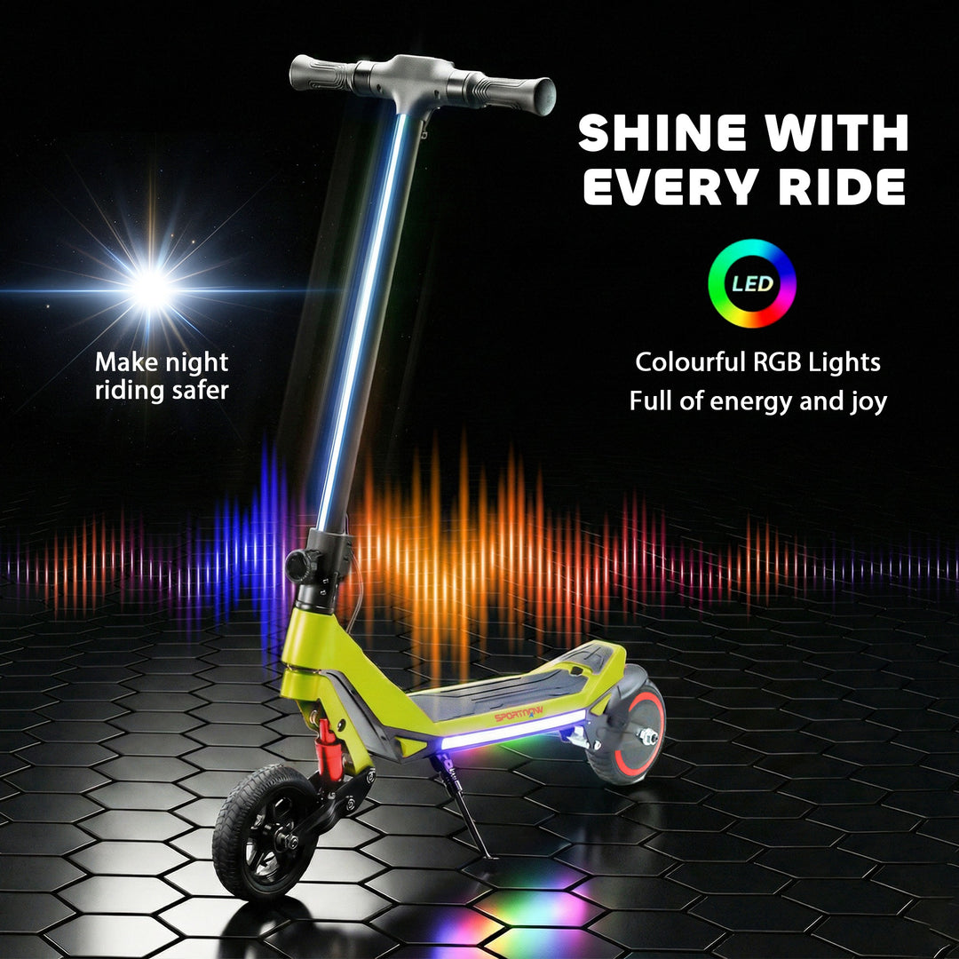 Electric Scooter for Kids, Foldable E Scooter for Age Age 6+ with LED 