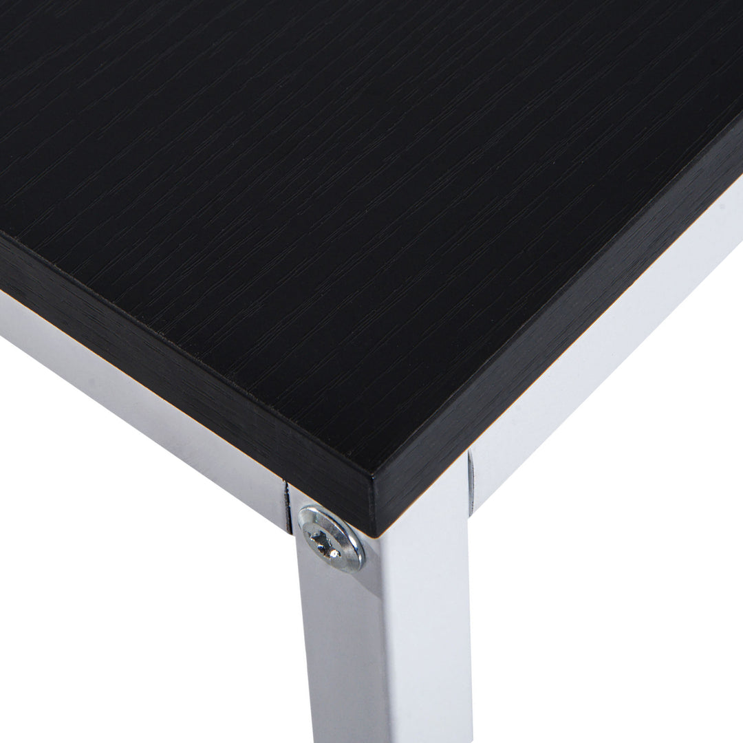 MCL Computer Desk with Storage Shelves on Left or Right, Industrial Reversible Writing Desk for Home Office, Study, Easy Assembly, 120 x 64 x 121cm, Black and White