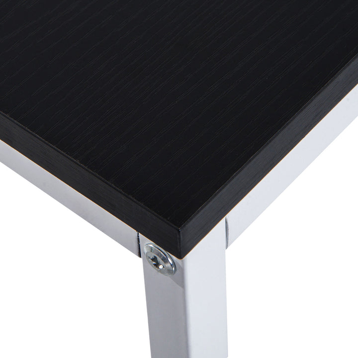 MCL Computer Desk with Storage Shelves on Left or Right, Industrial Reversible Writing Desk for Home Office, Study, Easy Assembly, 120 x 64 x 121cm, Black and White