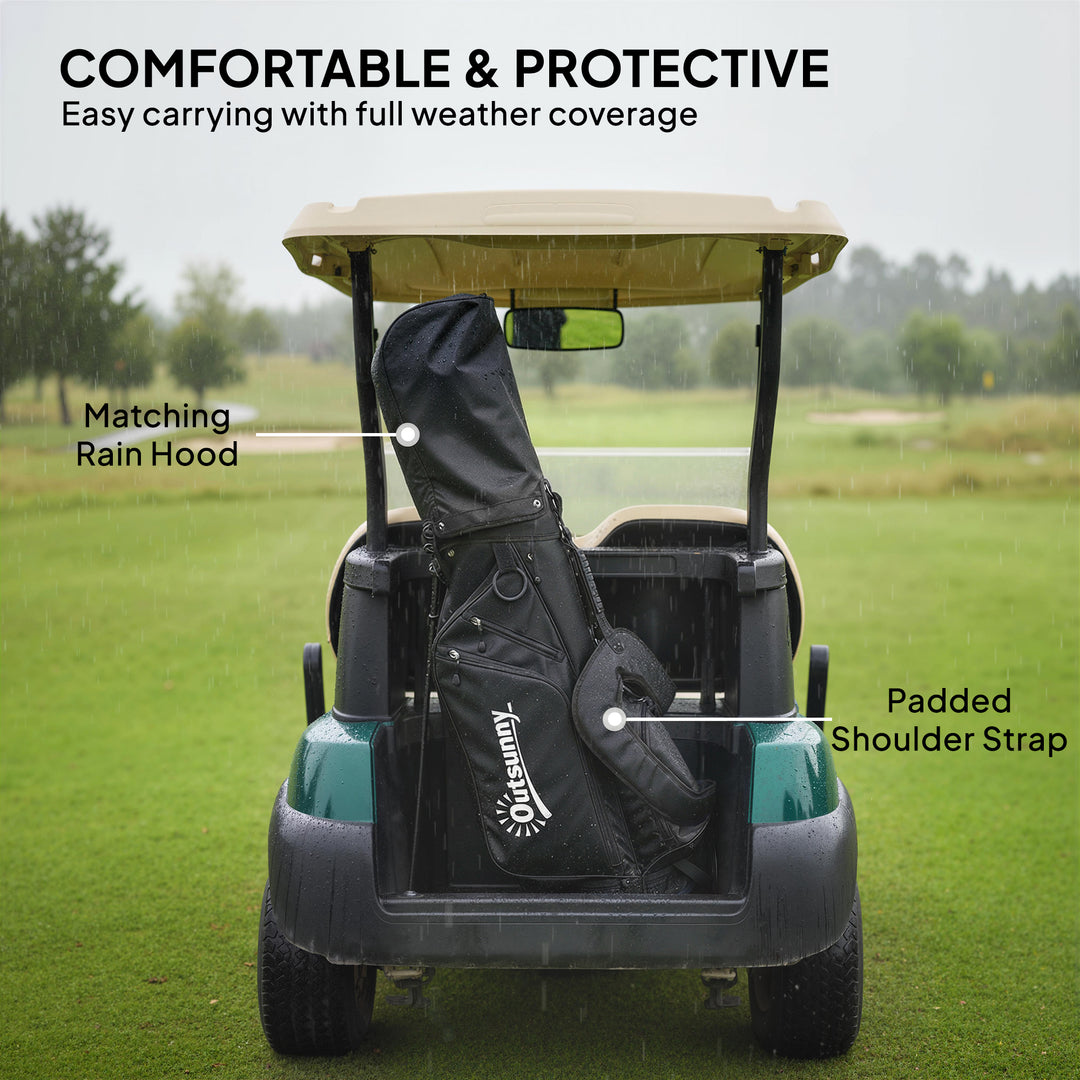 Golf Stand Bag 6 Way Full-Length Dividers, Waterproof Golf Bag with 5 