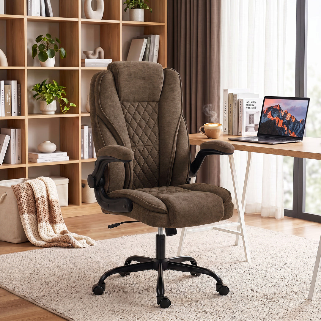 Office Chair, Ergonomic Desk Chair with Flip-up Armrest, Pocket Spring