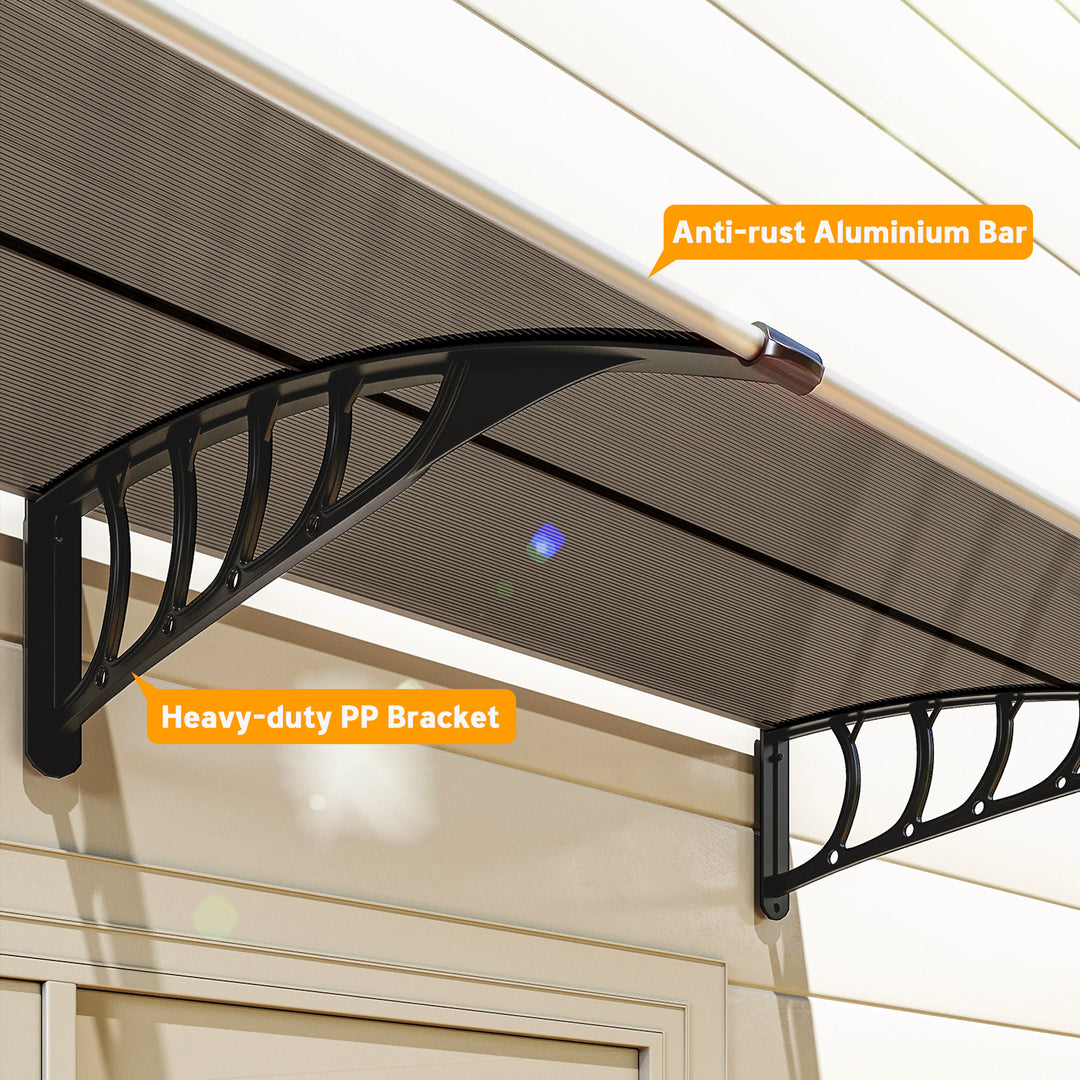 Front Door Canopy, Outdoor Awning, Rain Shelter, 200 x 96cm