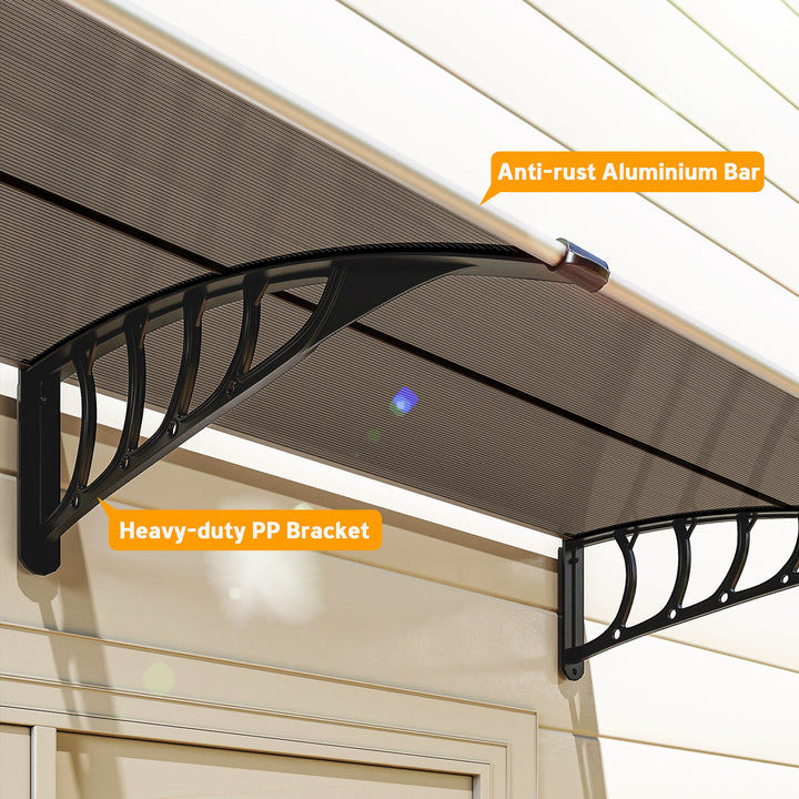 Front Door Canopy, Outdoor Awning, Rain Shelter, 200 x 96cm