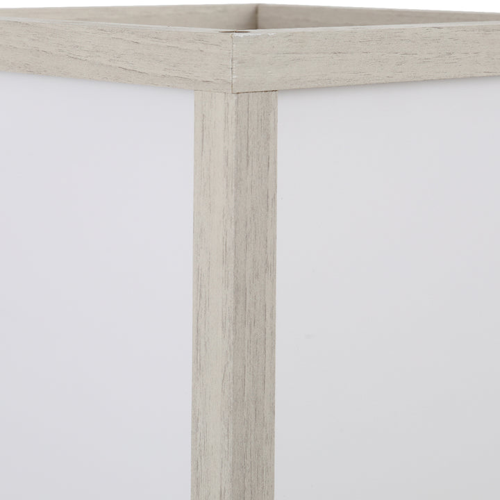 MCL 3-Tier Floor Lamp, Floor Light with Storage Shelf, Reading Standing Lamp with Acrylic Shade for Living Room, Bedroom, Kitchen, Dining Room, Office, Dorm, 160cm, Oak