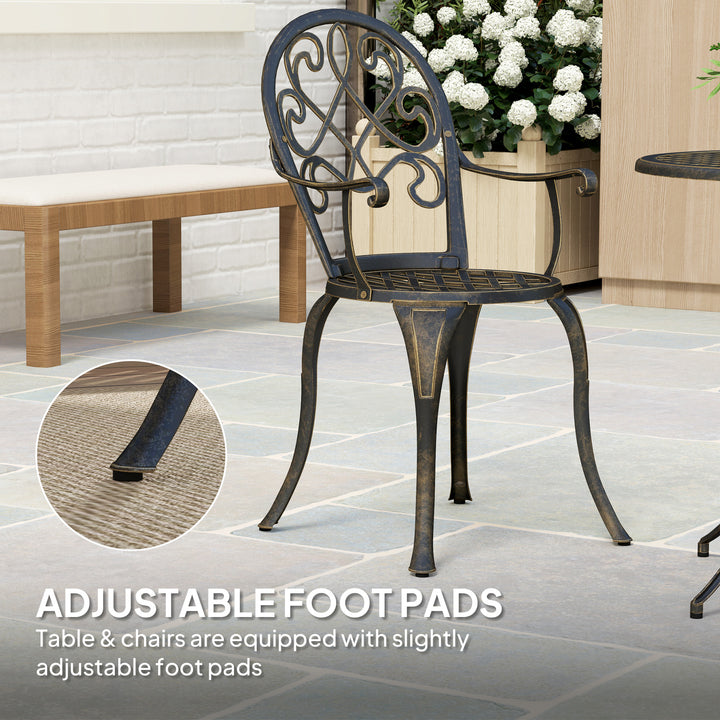 Three-Piece Elegant Aluminium Garden Set - Bronze Tone
