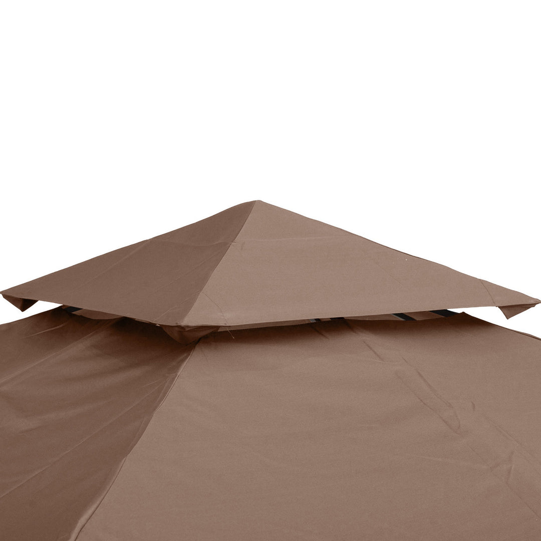 3x3 m Double-Tier Canopy Top Replacement-Coffee