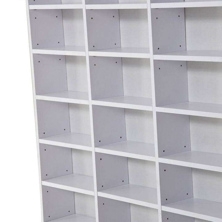 HOMCOM CD / DVD Storage Shelf Storage Unit for 1116 CDs Height-Adjustable Compartments 102 x 24 x 195 cm White