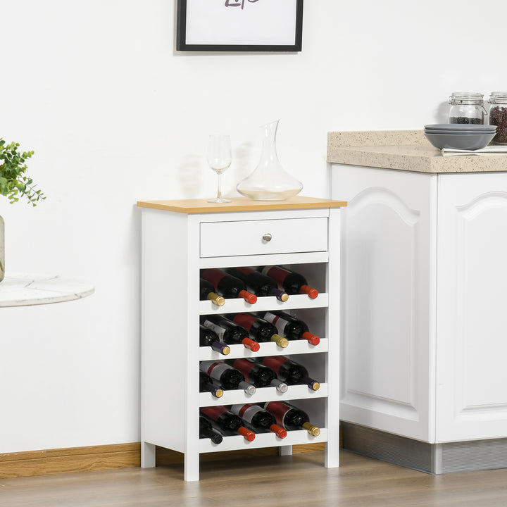 HOMCOM Modern Wine Cabinet Cupboard with 16