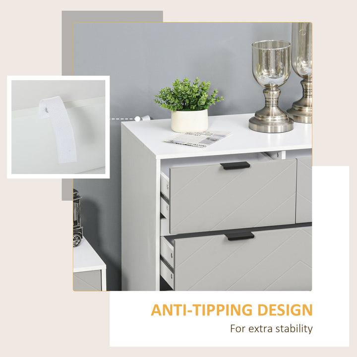 Chest of Drawers with Metal Handles Freestanding Dresser for Bedroom, Living Room