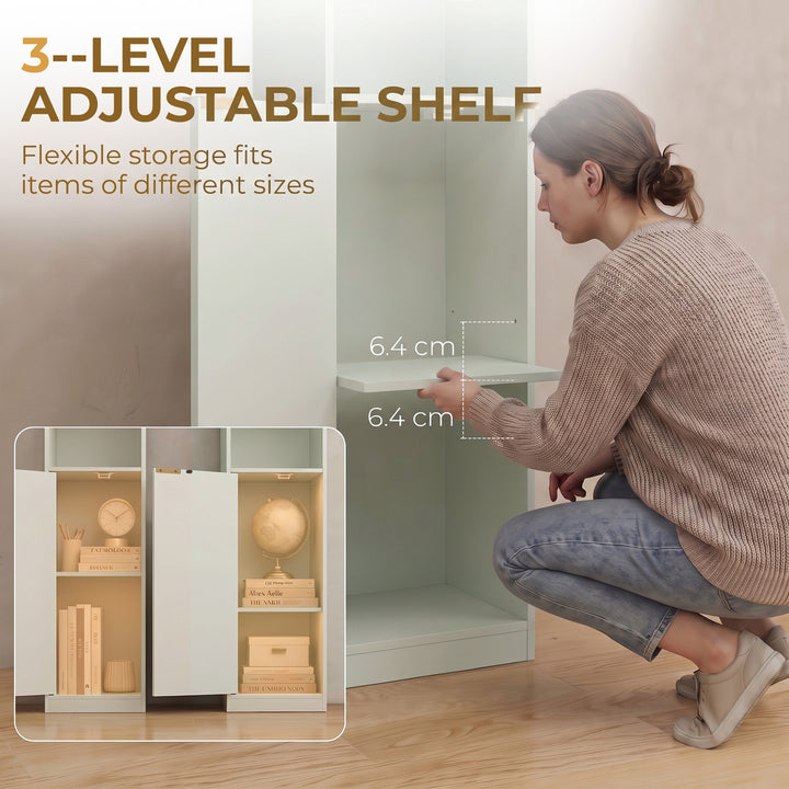 Bookcase Adjustable Shelf Bookshelf Anti-Tip Hardware 6-Tier Storage C