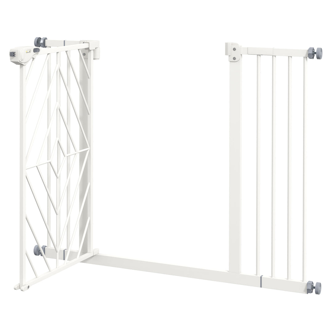 PawHut Pressure Fit Stair Gate Dog Gate w/ Auto Closing Door, Double Locking, Easy Installation, for 74