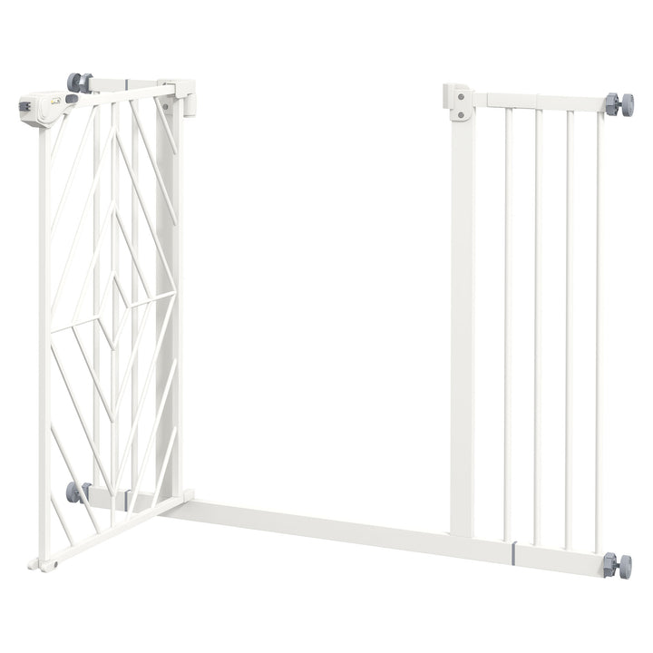 PawHut Pressure Fit Stair Gate Dog Gate w/ Auto Closing Door, Double Locking, Easy Installation, for 74