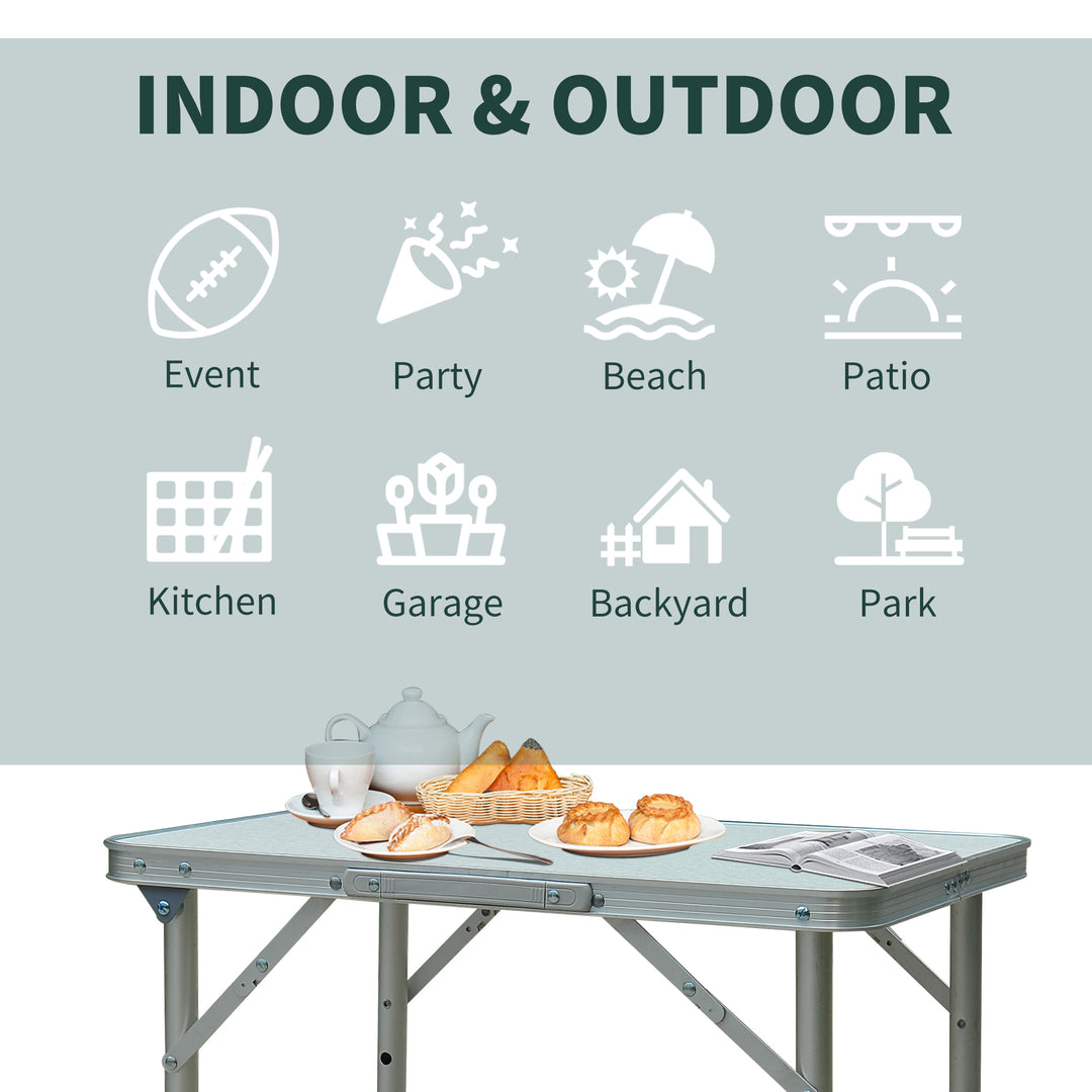 Patio Foldable Picnic Table-Silver
