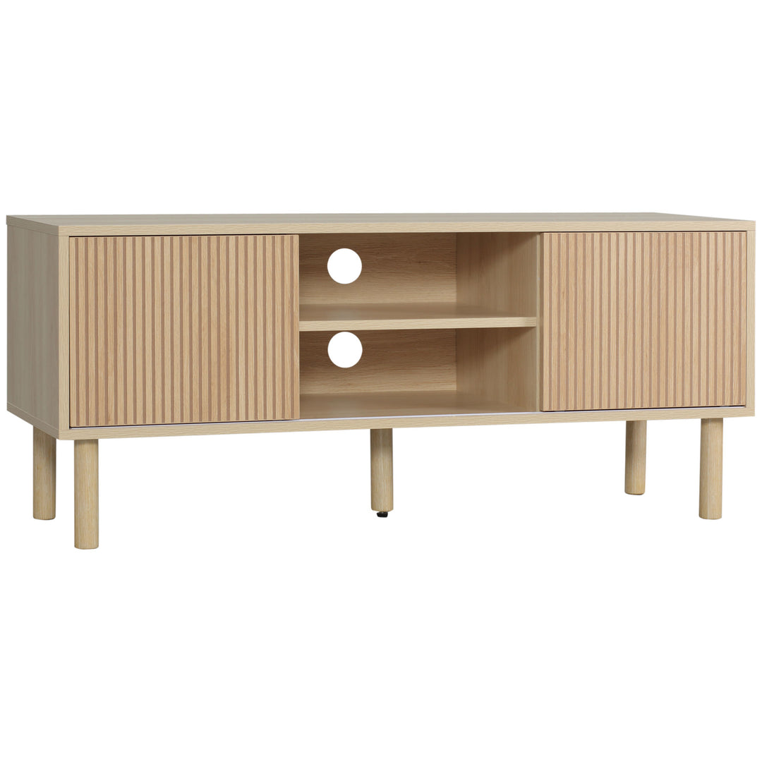 Sliding Door TV Cabinet Stand - Oak Wood-Effect