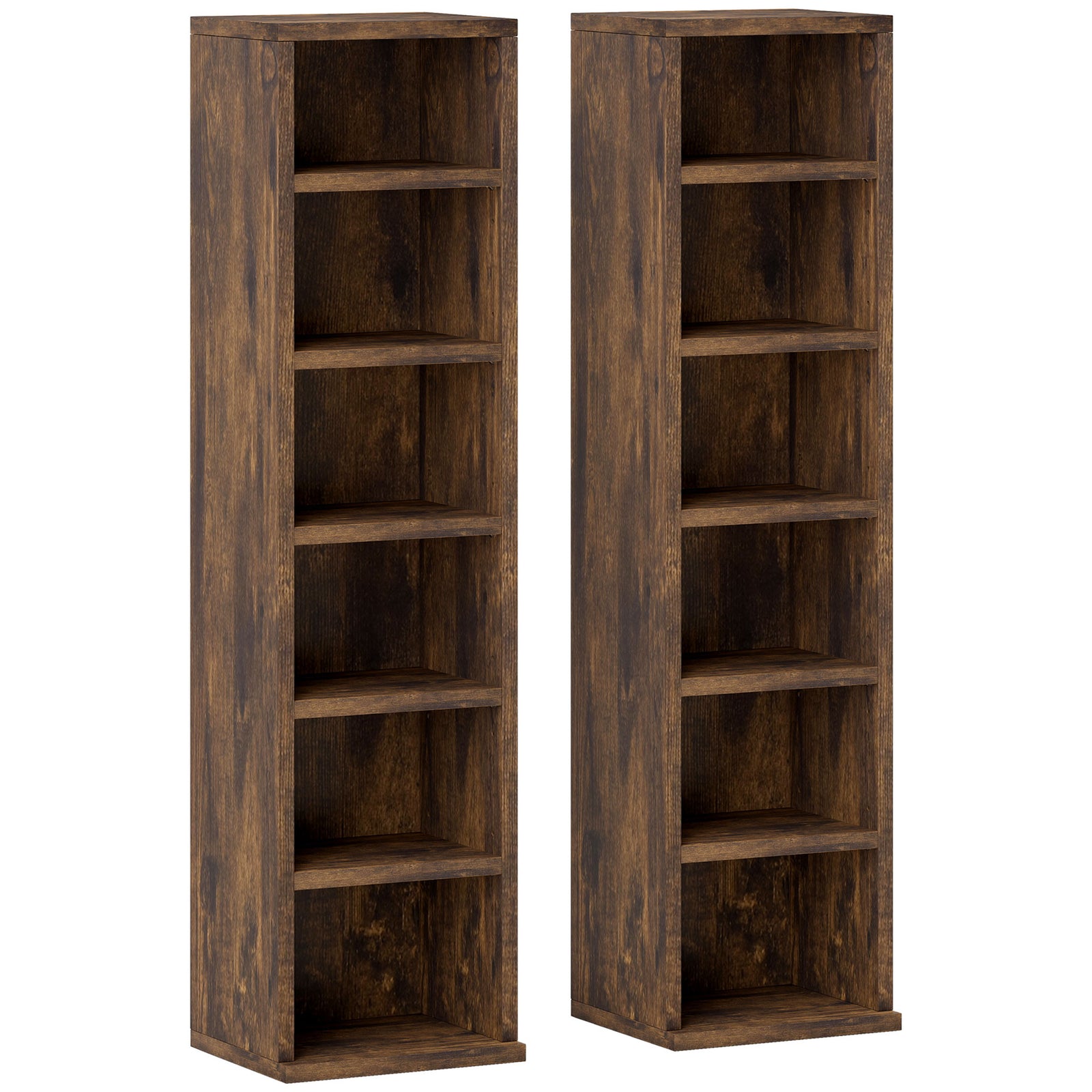 Set of Two 102 CD Storage Units - Mid Brown Wood-Effect