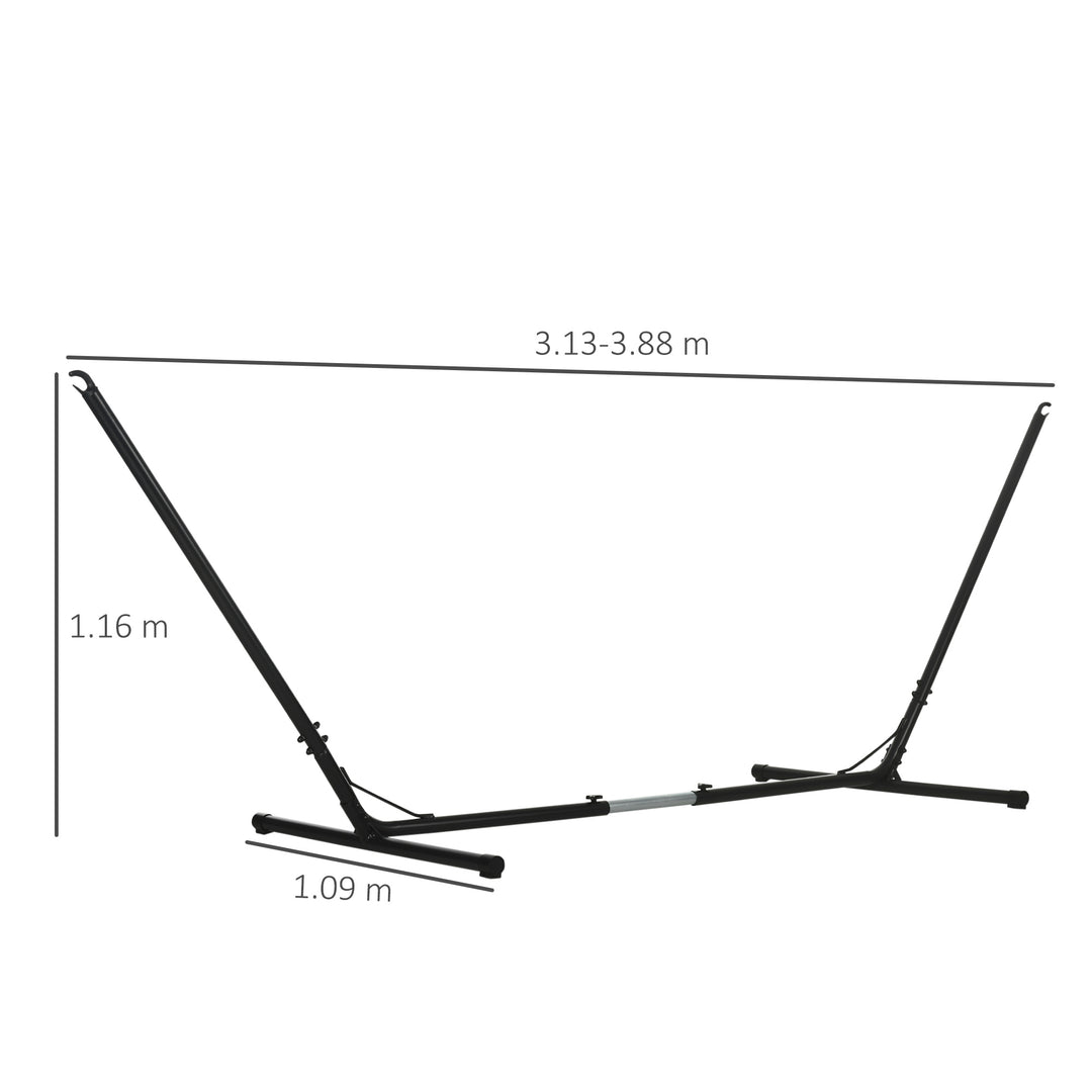 3.1–3.8m Adjustable Universal Hammock Stand Metal Frame Garden Camping Picnic Outdoor Patio Replacement – Stand Only