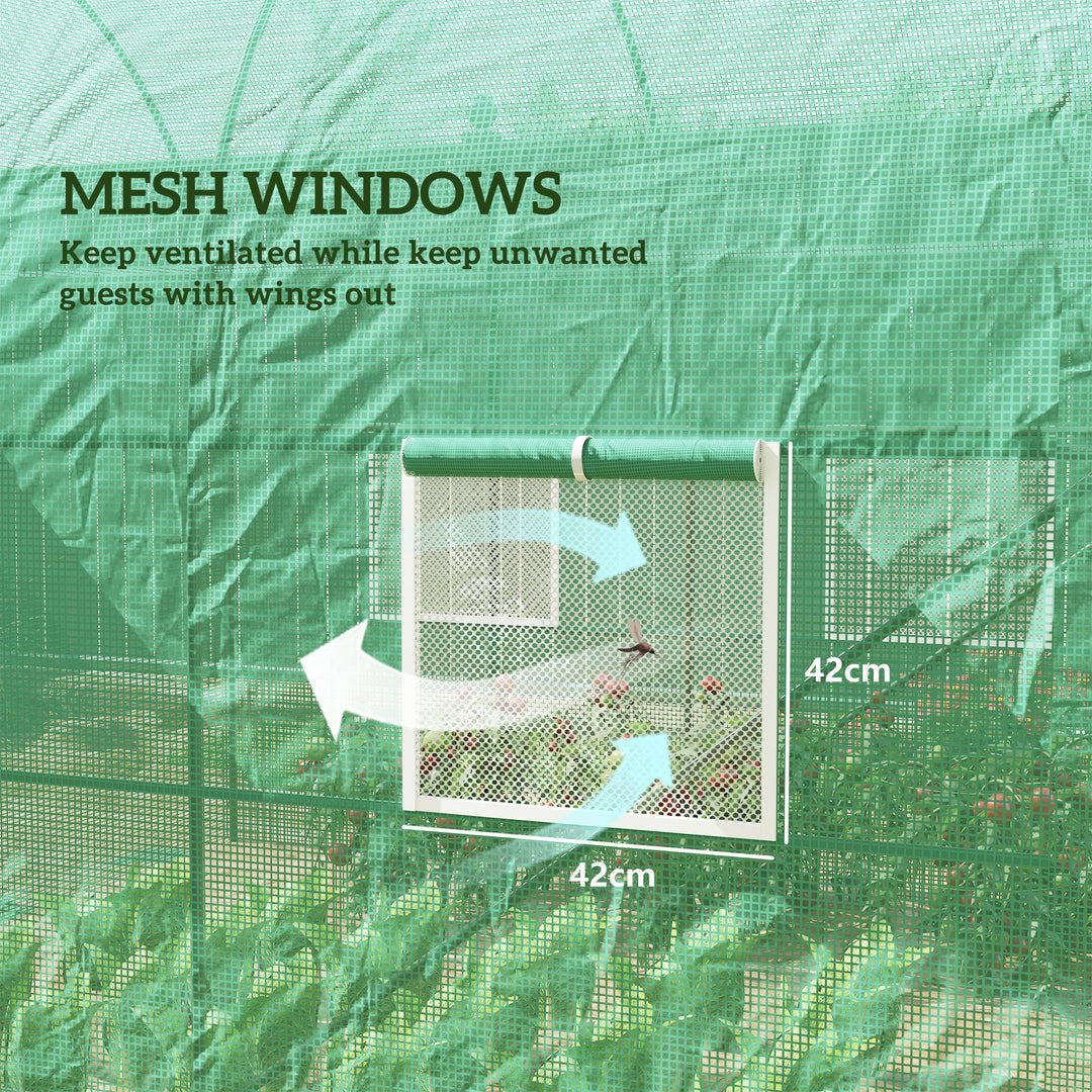 MCL 245 x 200cm Polytunnel Greenhouse - Green