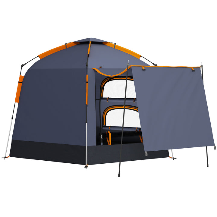 Automatic Pop Up Camping Tent, Instant Setup 2-4 Man Tent with Mesh Windows, Waterproof & UV30+, Portable with Carry Bag for Fishing, Hiking, Backpacking, Dark Grey