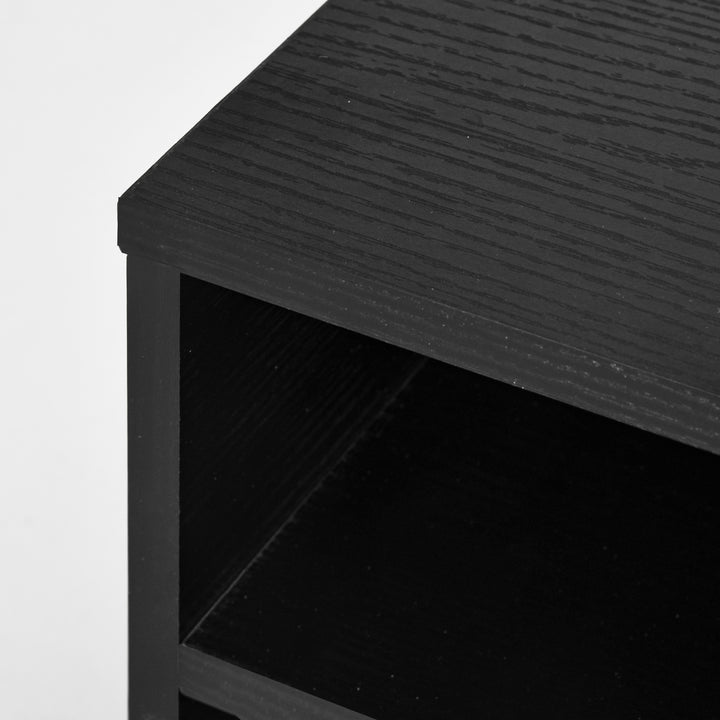 Three-Compartment Printer Storage Cabinet - Black