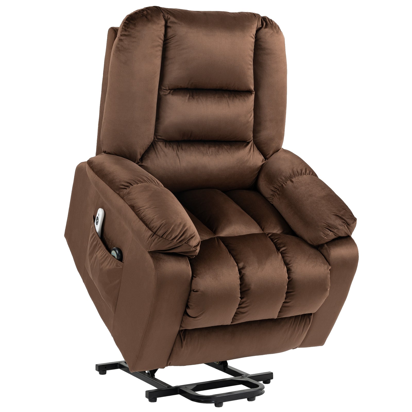 Leathaire Eight Massage Point Armchair, with Heat and Reclining Back - Brown