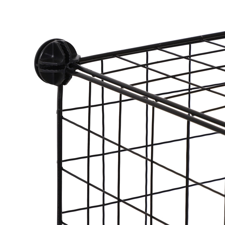 MCL DIY 6 Cube Metal Wire Rack Interlocking Storage Cabinet Living Room Organiser Display Shelves Black