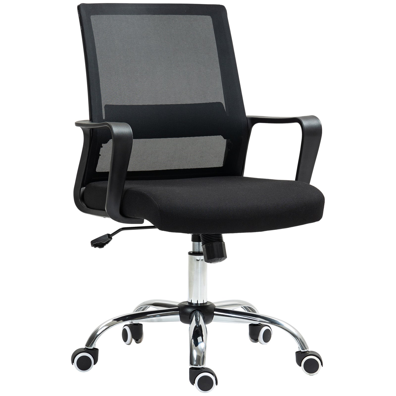 Mesh Back Office Chair, with Wheels - Black