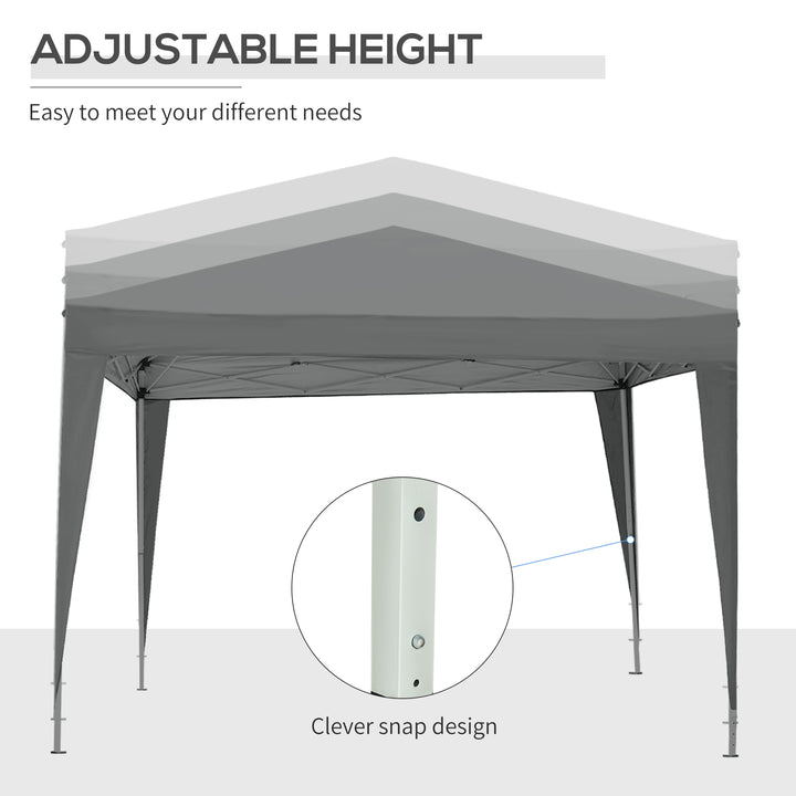 Outsunny 3 x 3 Meters Pop Up Water Resistant Gazebo Wedding Camping Party Tent Canopy Marquee with Carry Bag and 2 Windows, Grey