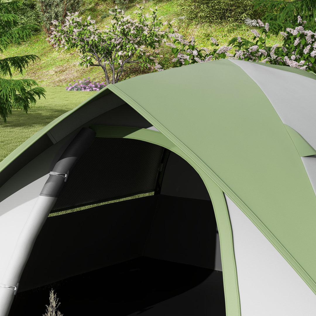 Two Man Single Room Dome Tent, with Accessories - Green/Grey