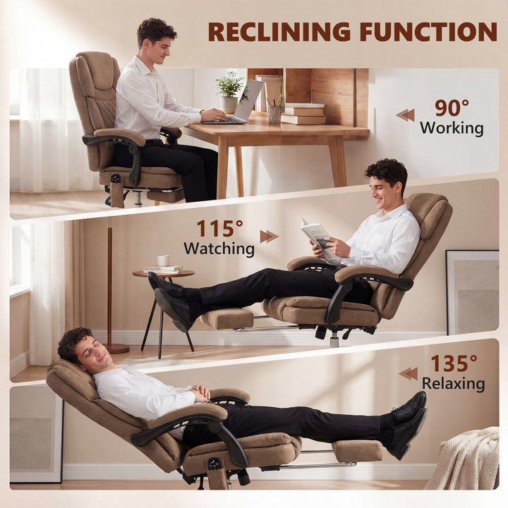 Office Chair with 6-Point Vibration Massage and Heat, Executive Comput