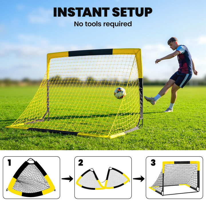 Pop Up Football Goal, Portable Folding Football Net with Carry Bag, 4 