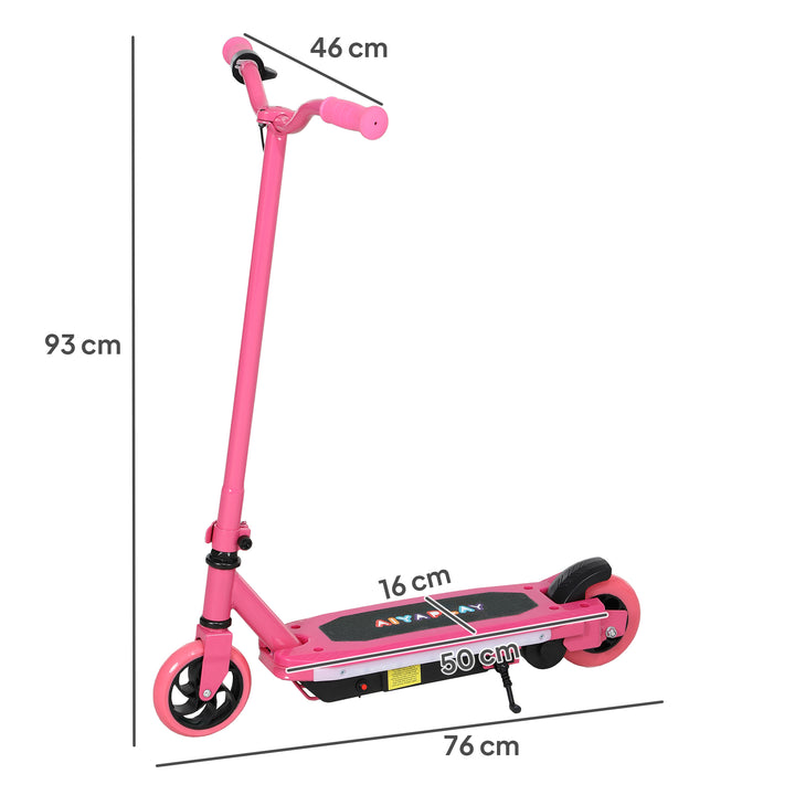 Electric Scooter for Ages 6-14, with Colourful Light and Electric Brake, Electric Scooter E Scooter, Up to 10 KM/H & 8 KM, Pink