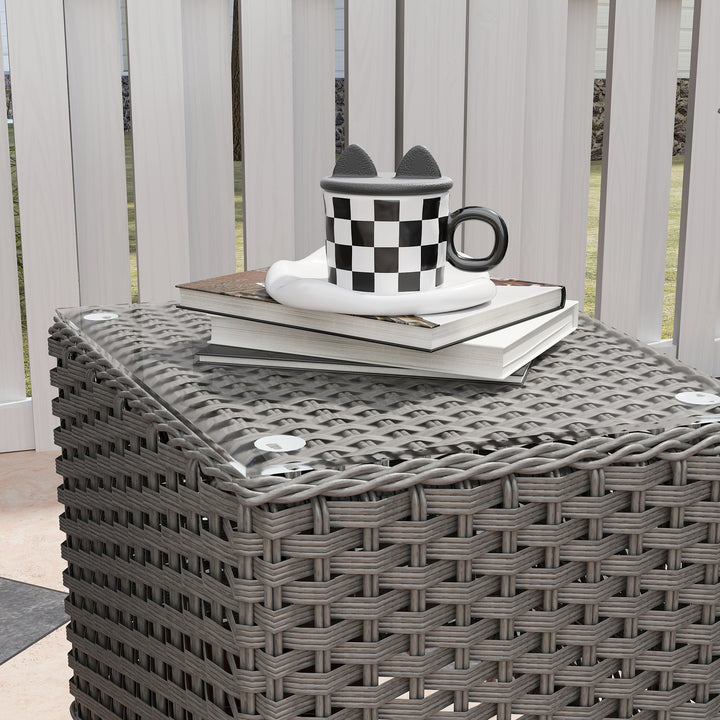 Three-Piece Super Padded Rattan Set - Light Grey