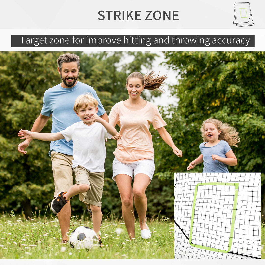 HOMCOM Football Rebounder Net Kids Adults Soccer Game Spot Baseball Softball Training Aid Practise Target Strike Shot Goal Play | Aosom UK