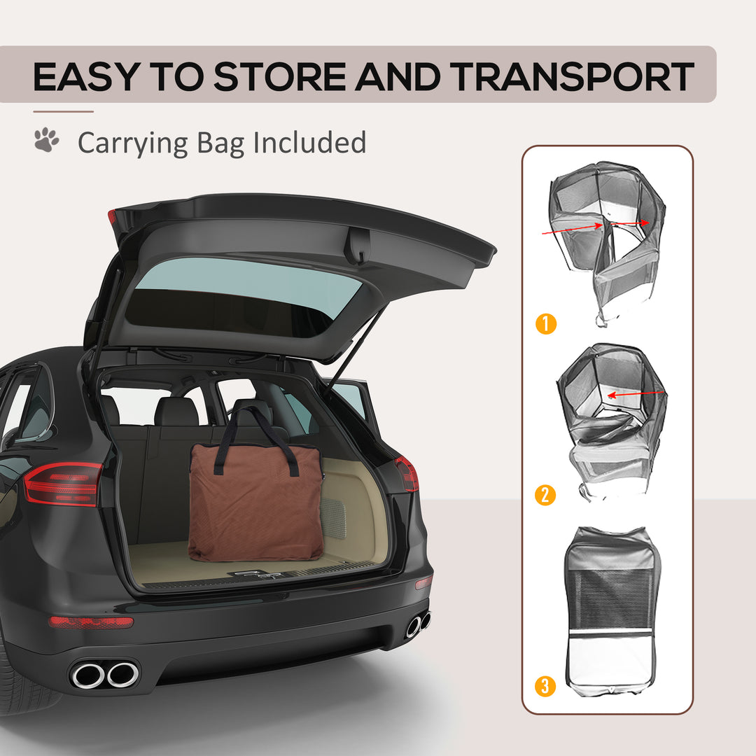 MCL Portable Cat Dog Playpen Pet Puppy Rabbit Guinea Pig Pen Run Dia 90 x 41H cm Indoor & Outdoor Brown