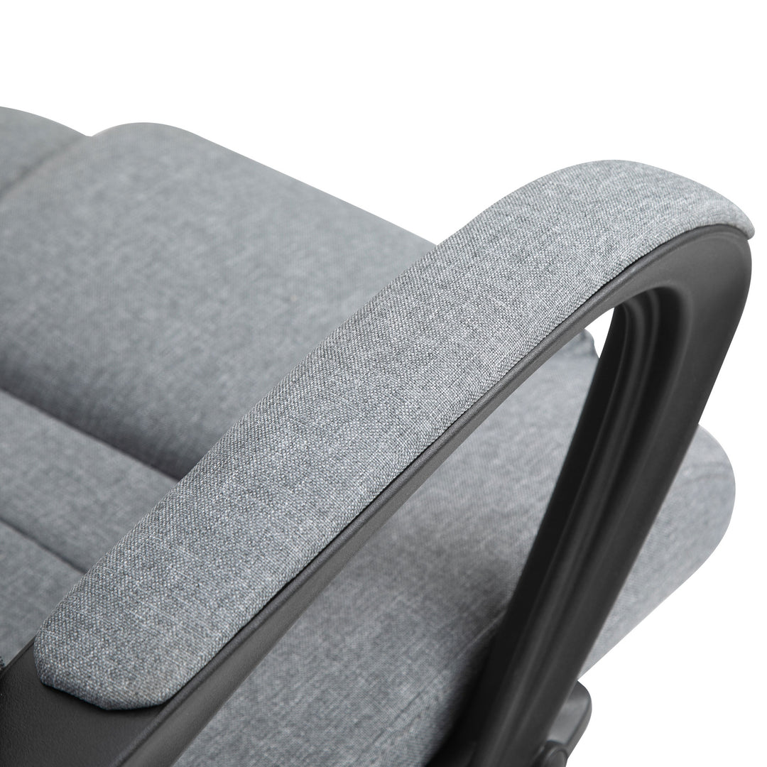Linen-Look Swivel Office Chair - Dark Grey