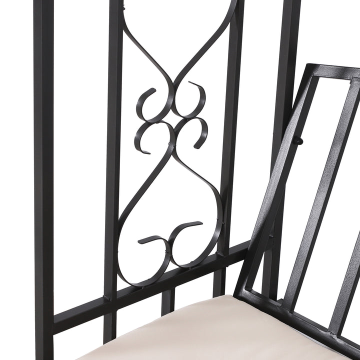 Metal Frame Bench W/Arch, 114Lx60Wx206H cm-Grey