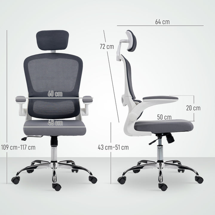 Mesh Back Office Chair, with Lumbar Support - Charcoal Grey