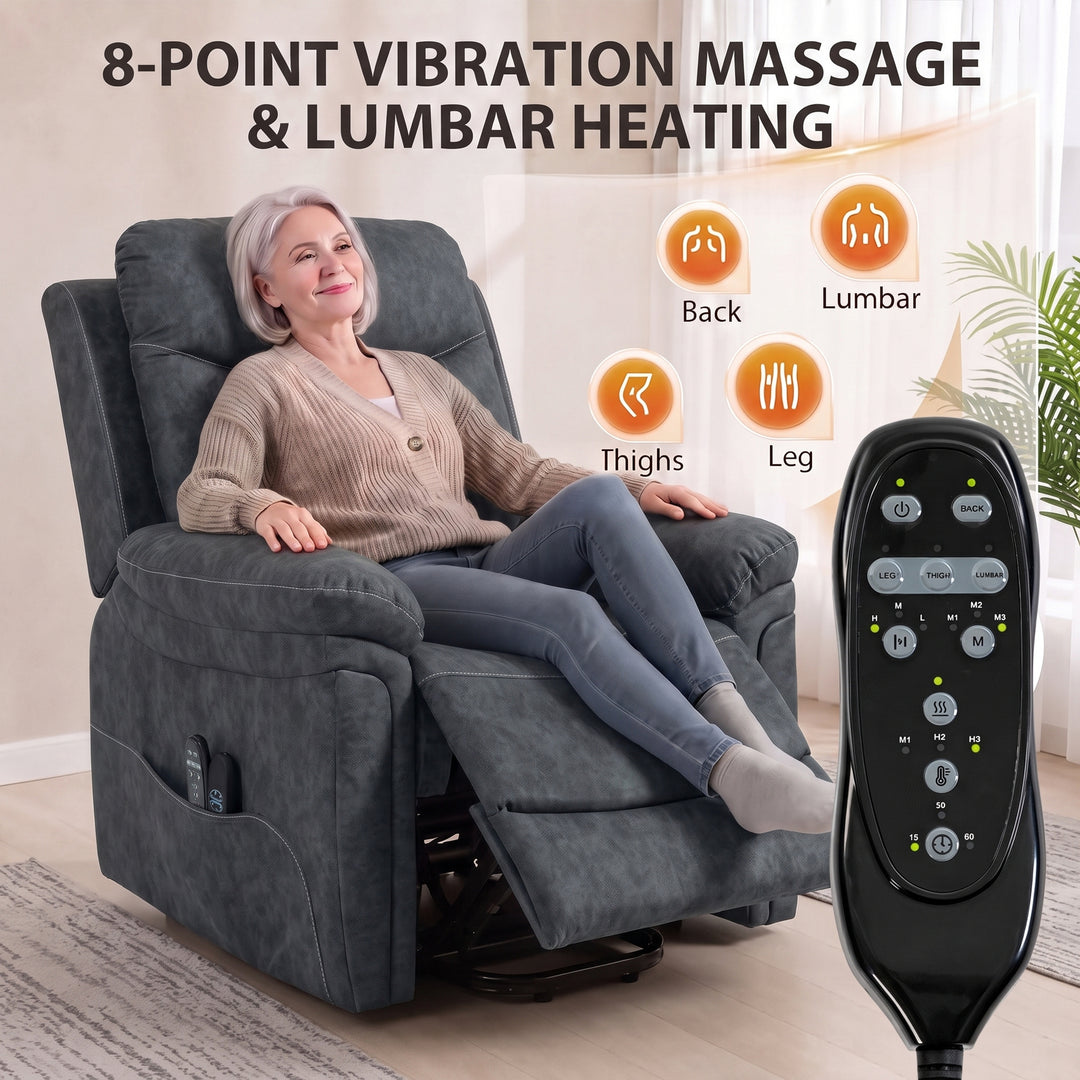 Riser Recliner Chair with Massage and Heat, Electric Lift Recliner - view 5