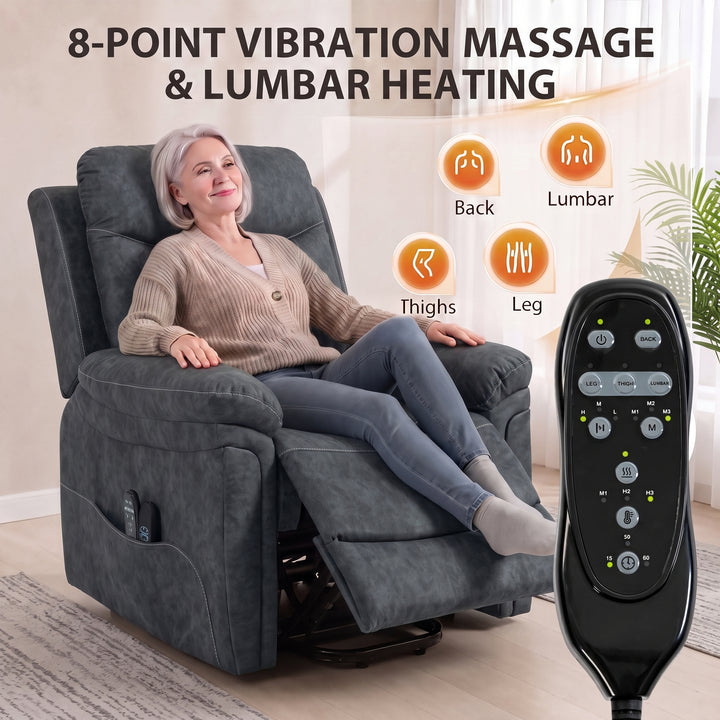Riser Recliner Chair with Massage and Heat, Electric Lift Recliner - view 5