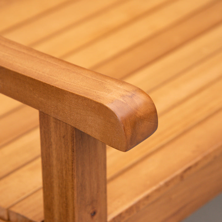 MCL 2-Seater Wooden Garden Bench Outdoor Patio Loveseat for Yard, Lawn, Porch, Natural