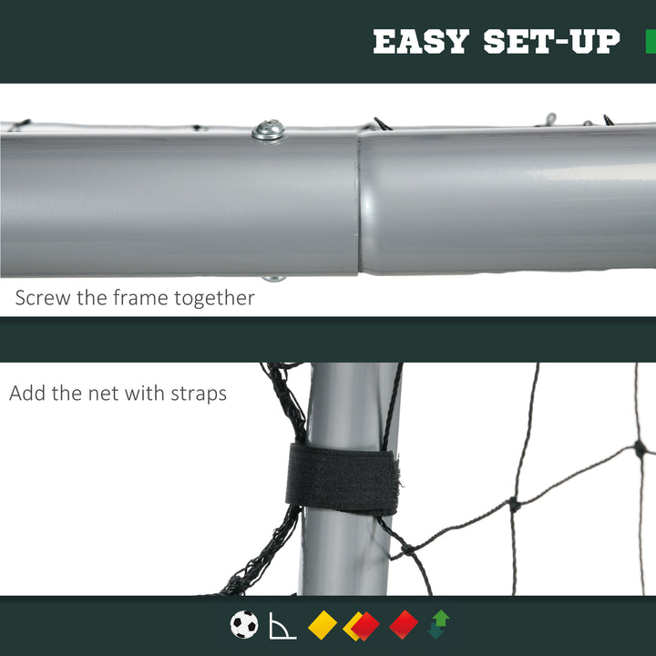 SPORTNOW Rapid-Set Football Net: 6ft x 2ft Garden Goal with Ground Pegs, Sturdy Outdoor Sports Gear. | Aosom UK